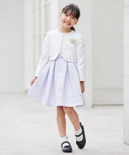 KQECD01129 a.v.v KIDS(アー・ヴェ・ヴェ) [110-130]【セレモニー/オケージョン/結婚式】フラワージャガードフィット＆フレアワンピース ラベンダー