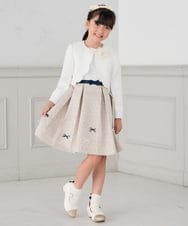 KQECD01129 a.v.v KIDS(アー・ヴェ・ヴェ) [110-130]【セレモニー/オケージョン/結婚式】フラワージャガードフィット＆フレアワンピース ベージュ