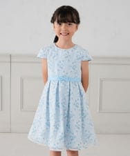 KQECD02129 a.v.v KIDS(アー・ヴェ・ヴェ) [110-130]【セレモニー/オケージョン/結婚式】フラワー刺繍セレモニーワンピース ライトブルー
