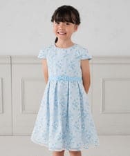 KQECD02129 a.v.v KIDS(アー・ヴェ・ヴェ) [110-130]【セレモニー/オケージョン/結婚式】フラワー刺繍セレモニーワンピース ライトブルー