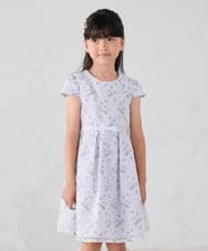 KQECD02129 a.v.v KIDS(アー・ヴェ・ヴェ) [110-130]【セレモニー/オケージョン/結婚式】フラワー刺繍セレモニーワンピース ラベンダー