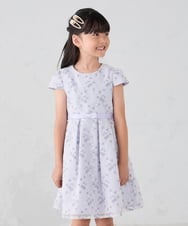 KQECD02129 a.v.v KIDS(アー・ヴェ・ヴェ) [110-130]【セレモニー/オケージョン/結婚式】フラワー刺繍セレモニーワンピース ラベンダー
