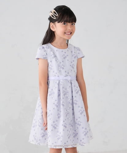 KQECD02129 a.v.v KIDS [110-130]【セレモニー/オケージョン/結婚式】フラワー刺繍セレモニーワンピース