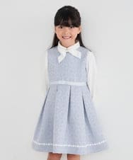 KQECD03119 a.v.v KIDS(アー・ヴェ・ヴェ) [110-130]【セレモニー/オケージョン/結婚式】フラワージャガードジャンスカ ライトブルー