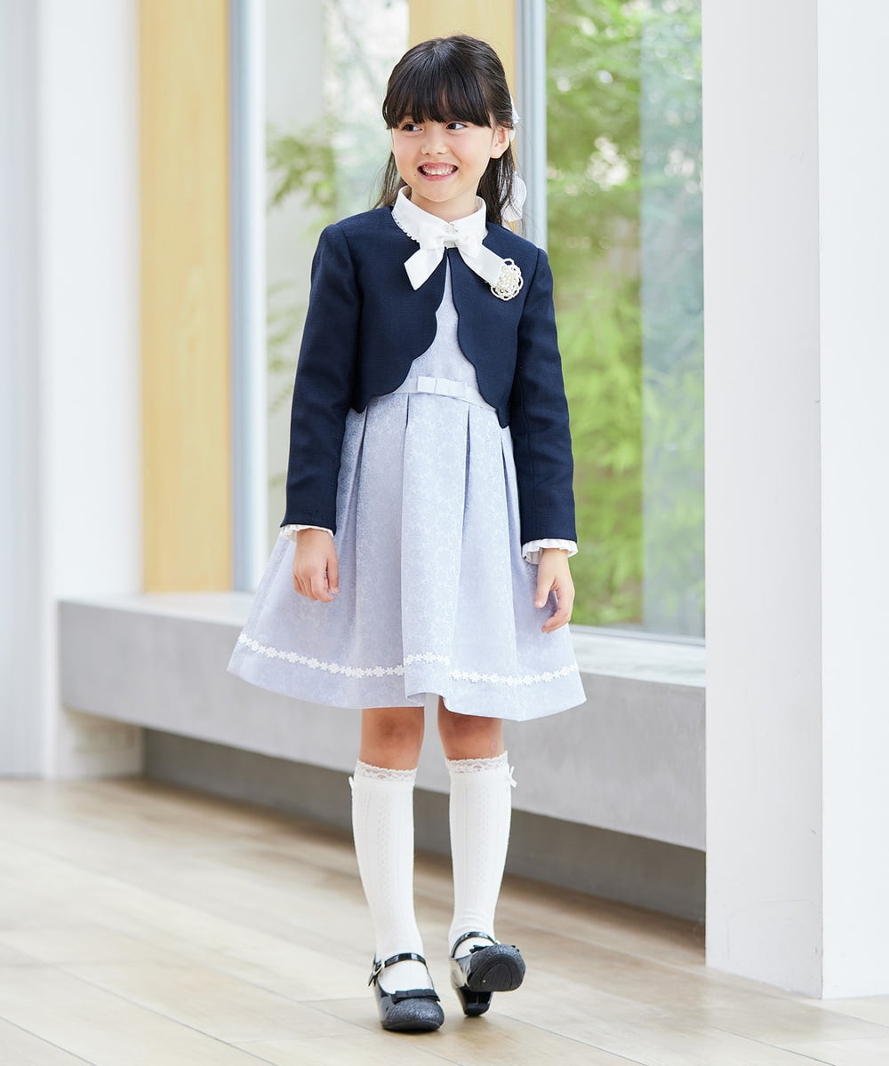 KQECD03119 a.v.v KIDS(アー・ヴェ・ヴェ) [110-130]【セレモニー/オケージョン/結婚式】フラワージャガードジャンスカ ライトブルー