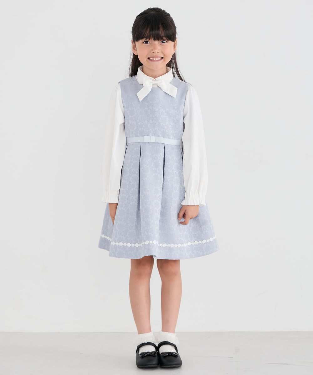 KQECD03119 a.v.v KIDS(アー・ヴェ・ヴェ) [110-130]【セレモニー/オケージョン/結婚式】フラワージャガードジャンスカ ライトブルー