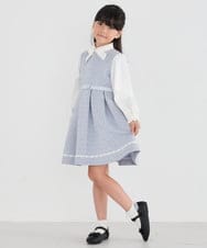 KQECD03119 a.v.v KIDS(アー・ヴェ・ヴェ) [110-130]【セレモニー/オケージョン/結婚式】フラワージャガードジャンスカ ライトブルー