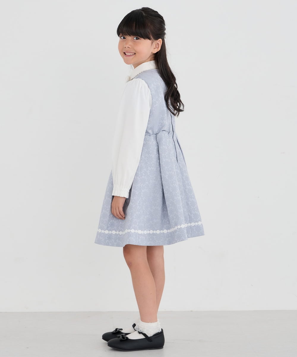 KQECD03119 a.v.v KIDS(アー・ヴェ・ヴェ) [110-130]【セレモニー/オケージョン/結婚式】フラワージャガードジャンスカ ライトブルー