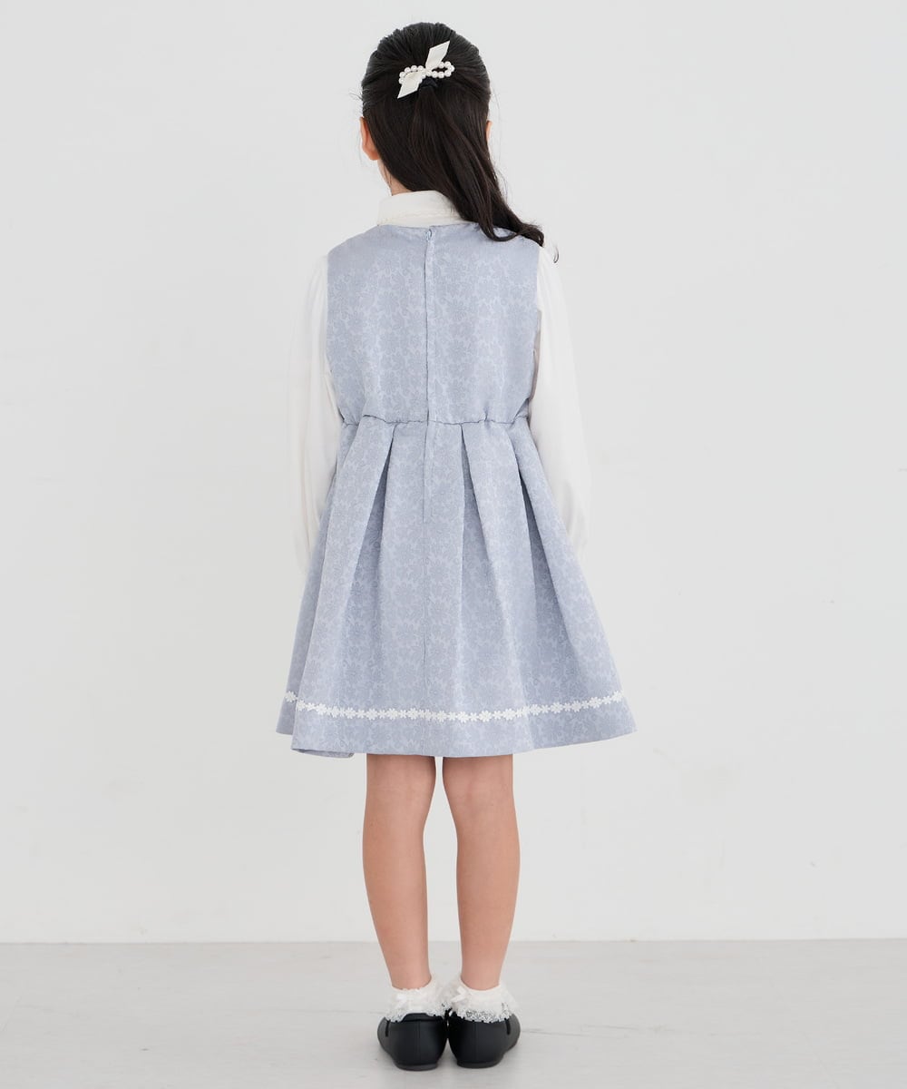 KQECD03119 a.v.v KIDS(アー・ヴェ・ヴェ) [110-130]【セレモニー/オケージョン/結婚式】フラワージャガードジャンスカ ライトブルー