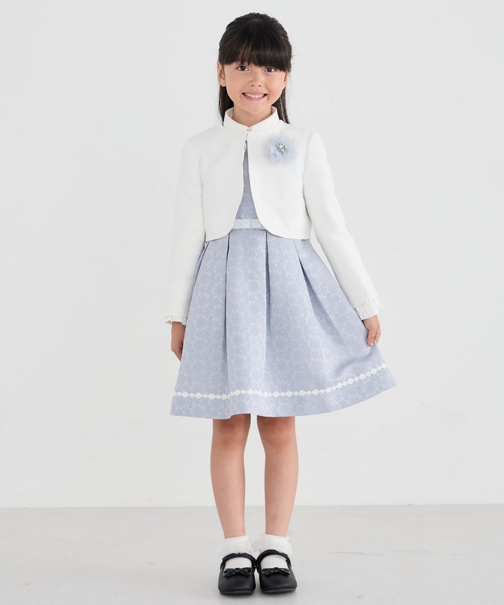 KQECD03119 a.v.v KIDS(アー・ヴェ・ヴェ) [110-130]【セレモニー/オケージョン/結婚式】フラワージャガードジャンスカ ライトブルー