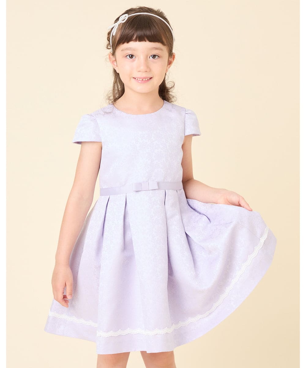 KQECG01099 a.v.v KIDS(アー・ヴェ・ヴェ) [120-130]セレモニーフラワージャカードワンピ ラベンダー