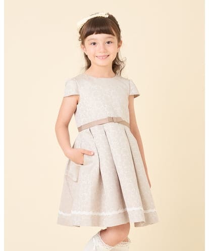KQECG01099 a.v.v KIDS [120-130]セレモニーフラワージャカードワンピ