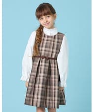 KQECG02079 a.v.v KIDS(アー・ヴェ・ヴェ) [120-130]セレモニーチェックジャンスカ オレンジ