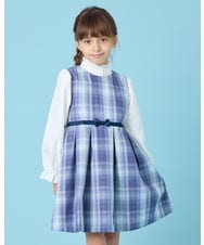 KQECG02079 a.v.v KIDS(アー・ヴェ・ヴェ) [120-130]セレモニーチェックジャンスカ ライトブルー