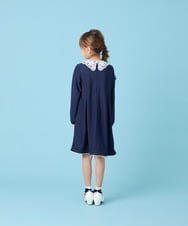 KQECG04079 a.v.v KIDS(アー・ヴェ・ヴェ) [120-130]セレモニーレース襟Aラインワンピ ネイビー