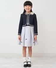 KQECP01099 a.v.v KIDS(アー・ヴェ・ヴェ) [110-130]【人気No.1】レースジャガードフィット＆フレアワンピース ライトブルー