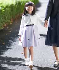 KQECP01099 a.v.v KIDS(アー・ヴェ・ヴェ) [110-130]【人気No.1】レースジャガードフィット＆フレアワンピース ラベンダー