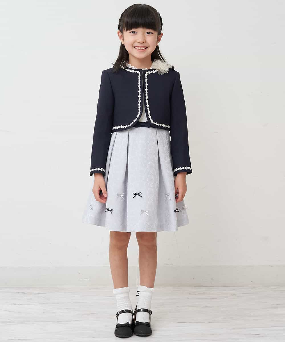KQECP01099 a.v.v KIDS(アー・ヴェ・ヴェ) [110-130]【人気No.1】レースジャガードフィット＆フレアワンピース ラベンダー