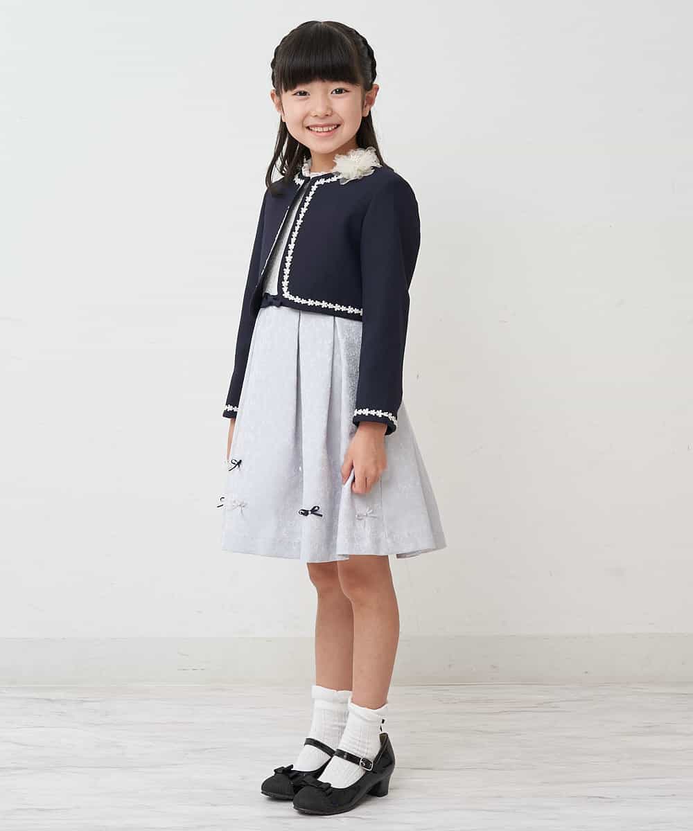 KQECP01099 a.v.v KIDS(アー・ヴェ・ヴェ) [110-130]【人気No.1】レースジャガードフィット＆フレアワンピース ラベンダー