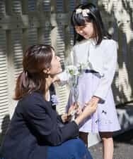 KQECP01099 a.v.v KIDS(アー・ヴェ・ヴェ) [110-130]【人気No.1】レースジャガードフィット＆フレアワンピース ラベンダー