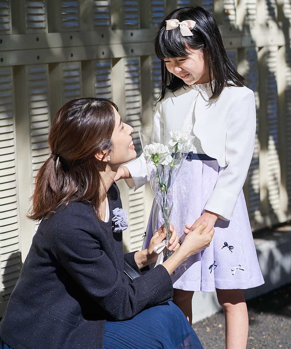 KQECP01099 a.v.v KIDS(アー・ヴェ・ヴェ) [110-130]【人気No.1】レースジャガードフィット＆フレアワンピース ラベンダー