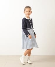 KQECS05099 a.v.v KIDS(アー・ヴェ・ヴェ) [110-130]【セレモニースタイル】サテンプリーツワンピース ライトブルー