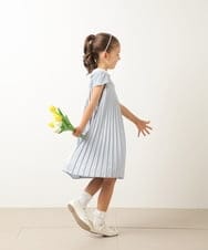 KQECS05099 a.v.v KIDS(アー・ヴェ・ヴェ) [110-130]【セレモニースタイル】サテンプリーツワンピース ライトブルー