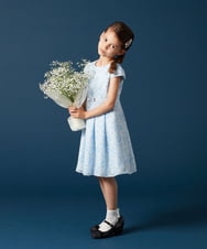 KQECV01119 a.v.v KIDS(アー・ヴェ・ヴェ) [110-130]【セレモニースタイル】フラワー刺繍ワンピース ライトブルー
