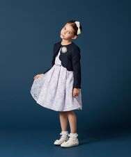 KQECV01119 a.v.v KIDS(アー・ヴェ・ヴェ) [110-130]【セレモニースタイル】フラワー刺繍ワンピース ライトブルー