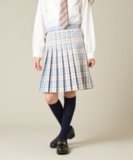 KQHBD01059 a.v.v KIDS(アー・ヴェ・ヴェ) [150-160]【卒服】ラメチェックプリーツスカート ライトブルー