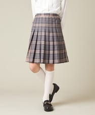 KQHBD01059 a.v.v KIDS(アー・ヴェ・ヴェ) [150-160]【卒服】ラメチェックプリーツスカート ダークグレー