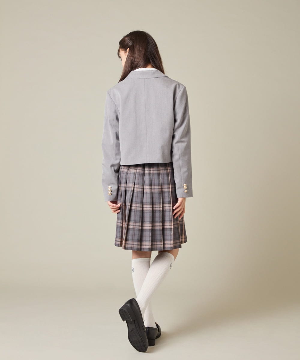 KQHBD01059 a.v.v KIDS(アー・ヴェ・ヴェ) [150-160]【卒服】ラメチェックプリーツスカート ダークグレー