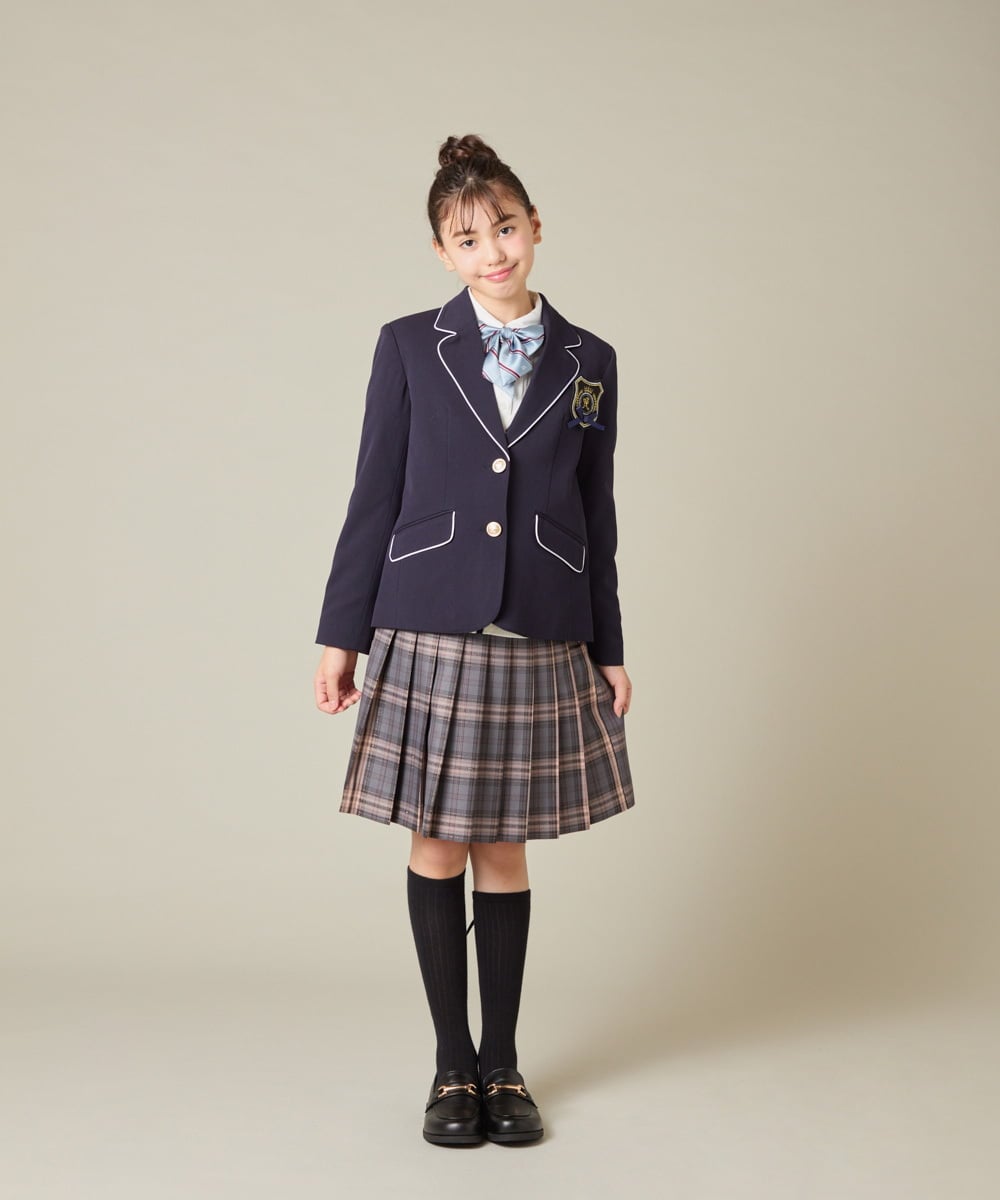 KQHBD01059 a.v.v KIDS(アー・ヴェ・ヴェ) [150-160]【卒服】ラメチェックプリーツスカート ダークグレー