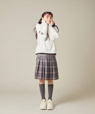 KQHBD01059 a.v.v KIDS(アー・ヴェ・ヴェ) [150-160]【卒服】ラメチェックプリーツスカート ダークグレー