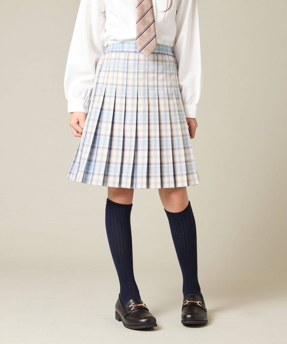 KQHBD01059 a.v.v KIDS(アー・ヴェ・ヴェ) [150-160]【卒服】ラメチェックプリーツスカート ダークグレー