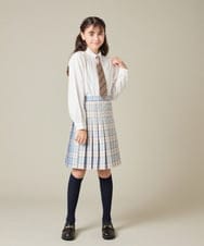 KQHBD01059 a.v.v KIDS(アー・ヴェ・ヴェ) [150-160]【卒服】ラメチェックプリーツスカート ダークグレー