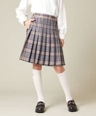 KQHBD01059 a.v.v KIDS(アー・ヴェ・ヴェ) [150-160]【卒服】ラメチェックプリーツスカート ダークグレー