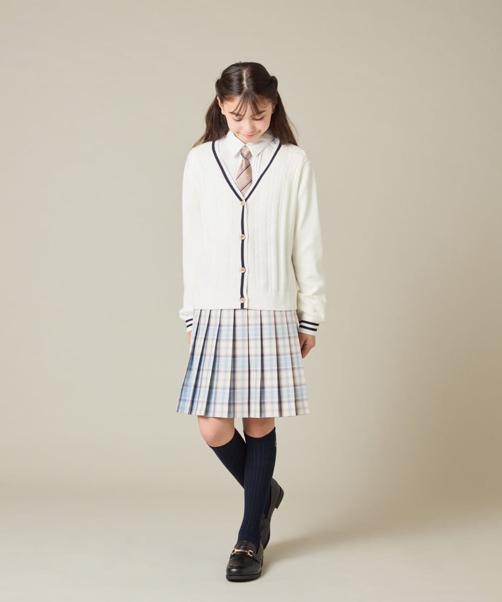 KQHBD01059 a.v.v KIDS(アー・ヴェ・ヴェ) [150-160]【卒服】ラメチェックプリーツスカート ダークグレー