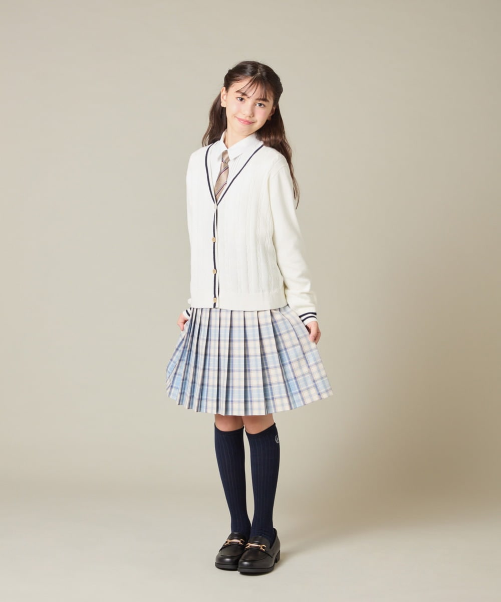 KQHBD01059 a.v.v KIDS(アー・ヴェ・ヴェ) [150-160]【卒服】ラメチェックプリーツスカート ダークグレー