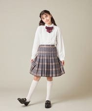 KQHBD01059 a.v.v KIDS(アー・ヴェ・ヴェ) [150-160]【卒服】ラメチェックプリーツスカート ダークグレー