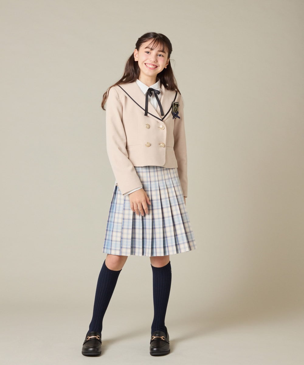 KQHBD01059 a.v.v KIDS(アー・ヴェ・ヴェ) [150-160]【卒服】ラメチェックプリーツスカート ダークグレー