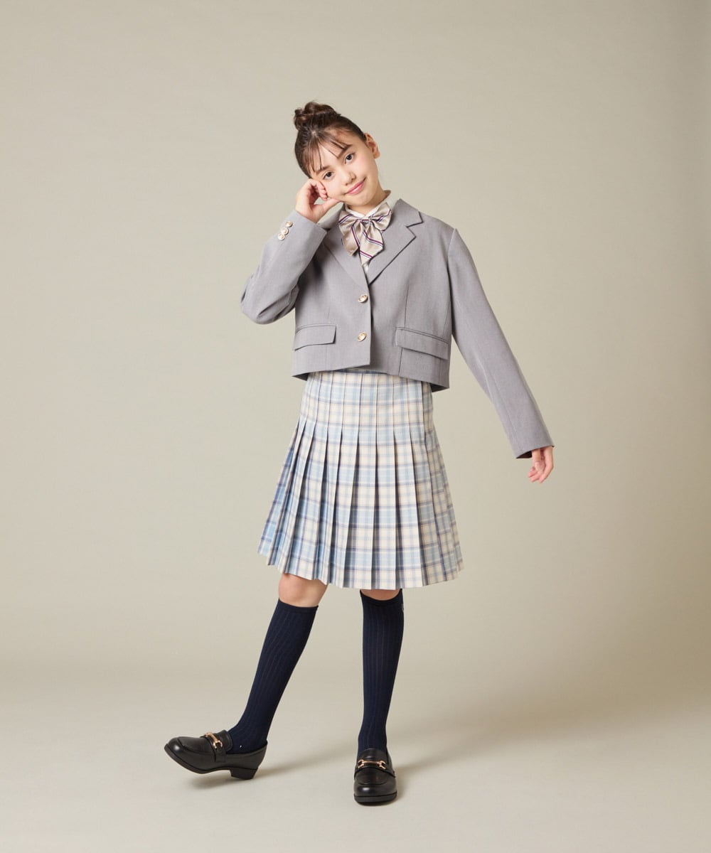 KQHBD01059 a.v.v KIDS(アー・ヴェ・ヴェ) [150-160]【卒服】ラメチェックプリーツスカート ダークグレー