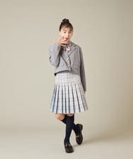 KQHBD01059 a.v.v KIDS(アー・ヴェ・ヴェ) [150-160]【卒服】ラメチェックプリーツスカート ダークグレー