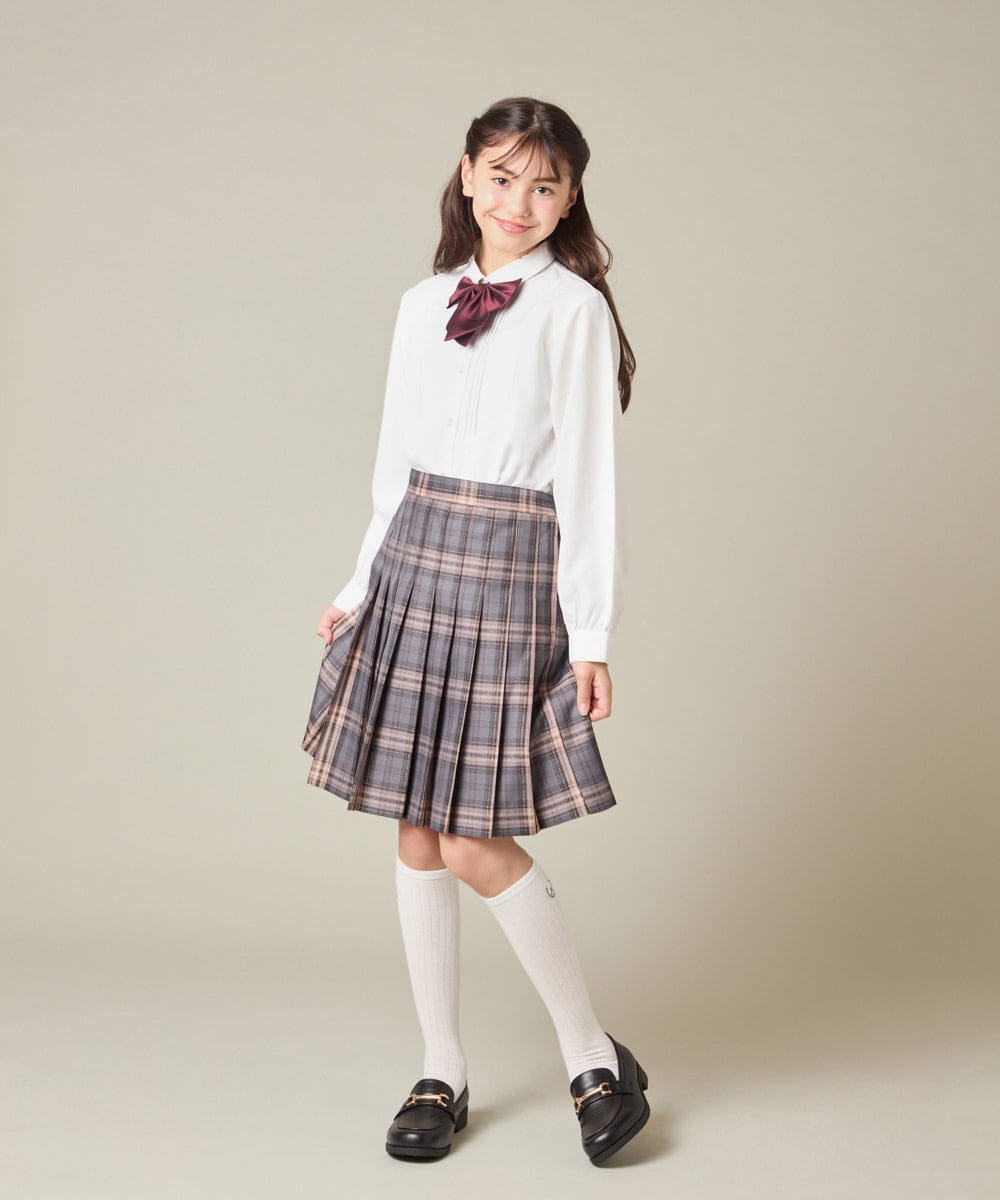 KQHBD01059 a.v.v KIDS(アー・ヴェ・ヴェ) [150-160]【卒服】ラメチェックプリーツスカート ダークグレー