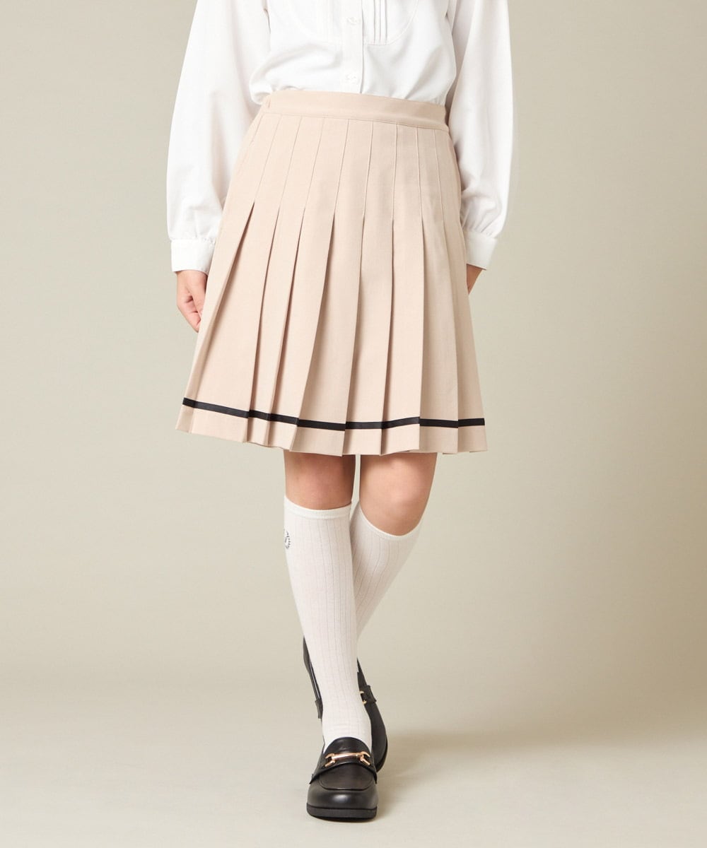 KQHBD02059 a.v.v KIDS(アー・ヴェ・ヴェ) [150-160]【卒服】ラインプリーツスカート ベージュ