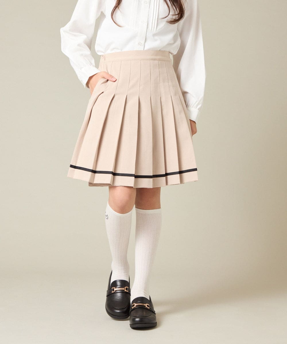 KQHBD02059 a.v.v KIDS(アー・ヴェ・ヴェ) [150-160]【卒服】ラインプリーツスカート ベージュ
