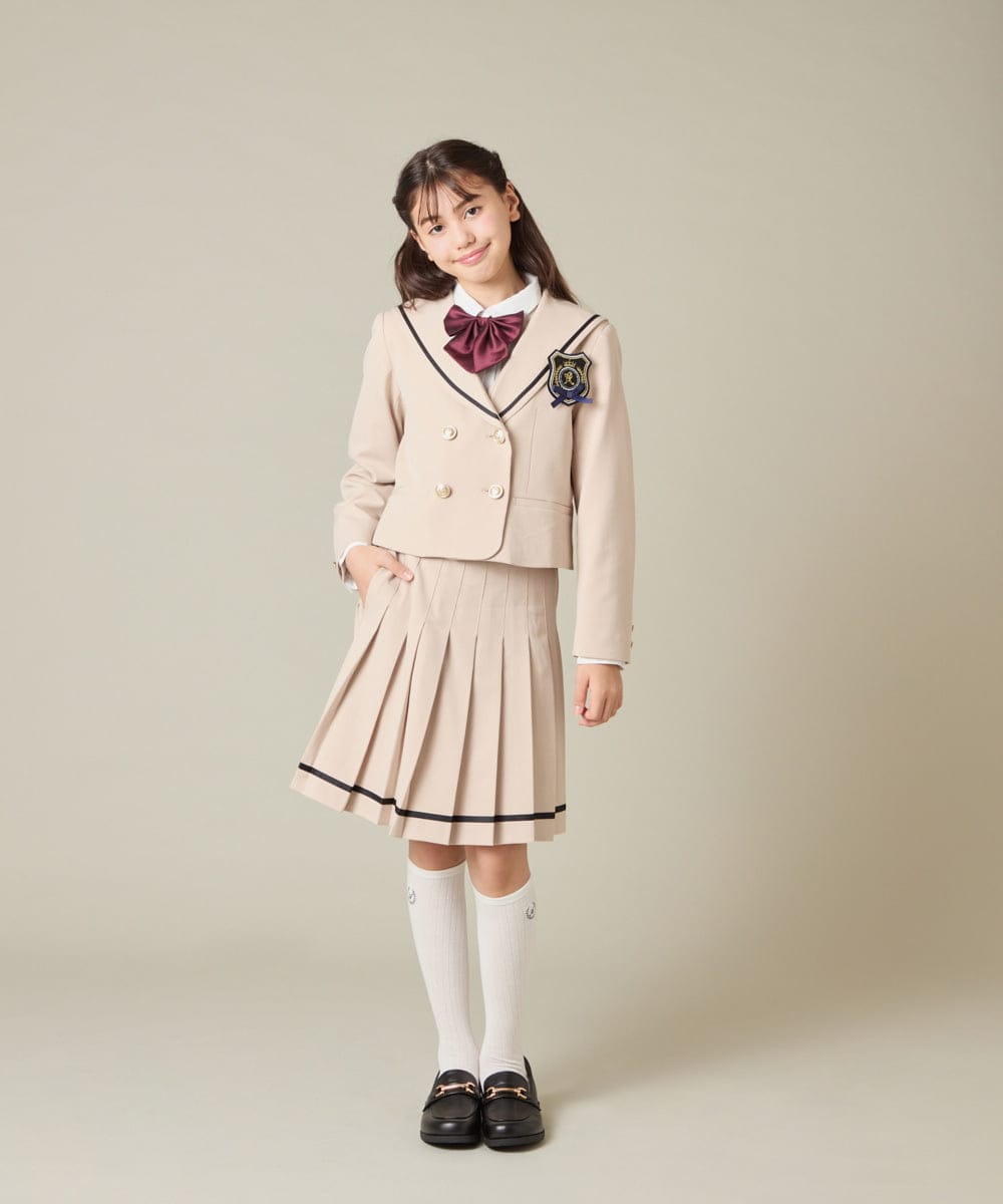 KQHBD02059 a.v.v KIDS(アー・ヴェ・ヴェ) [150-160]【卒服】ラインプリーツスカート ベージュ