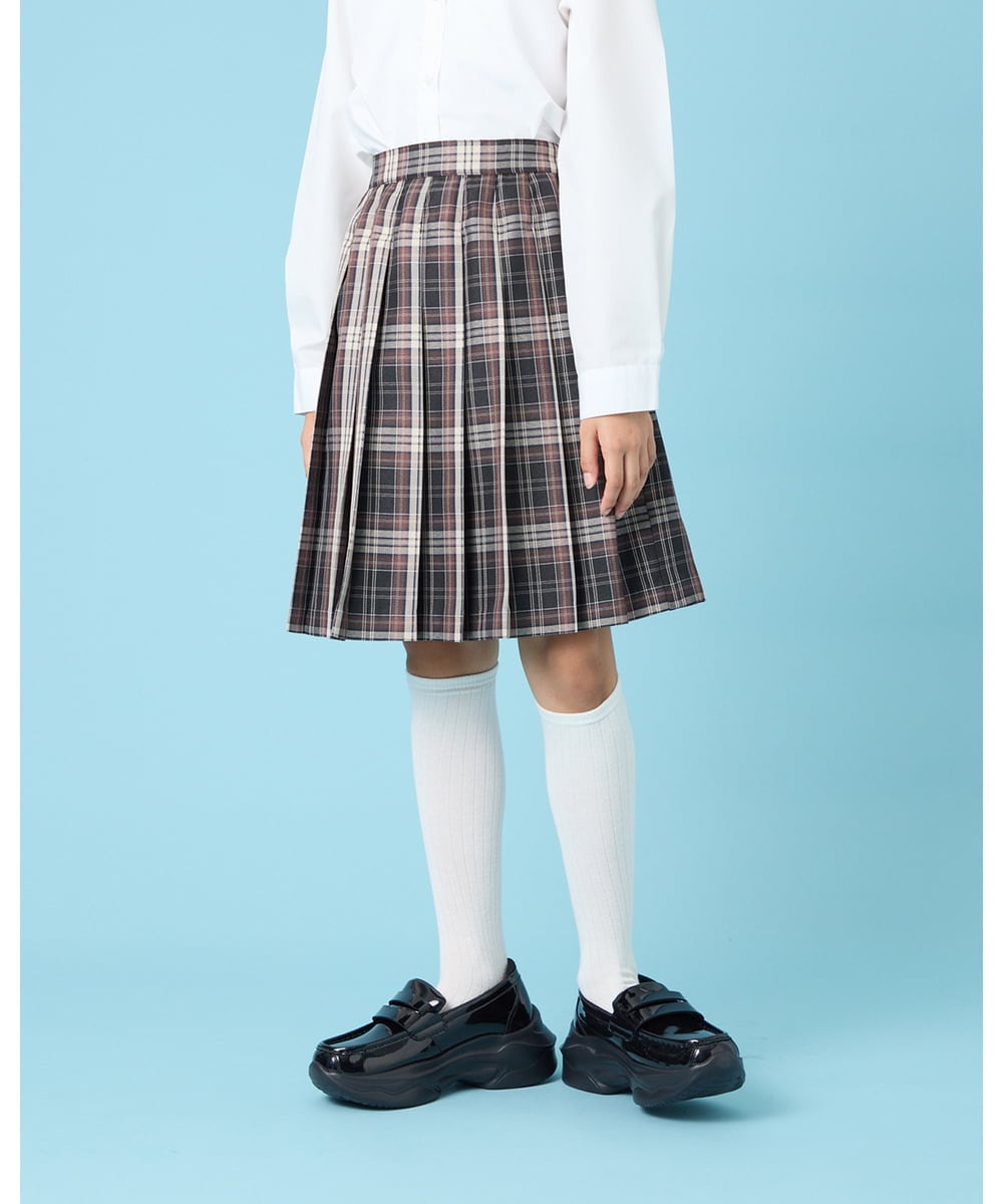 KQHBG01059 a.v.v KIDS(アー・ヴェ・ヴェ) [150-160]卒服チェックプリーツスカート ブラック