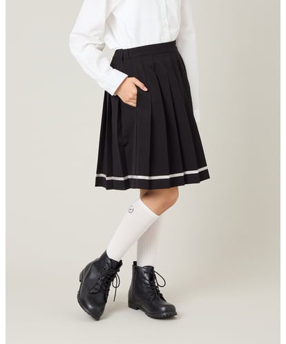 KQHBG02059 a.v.v KIDS [150-160]卒服裾ラインプリーツスカート