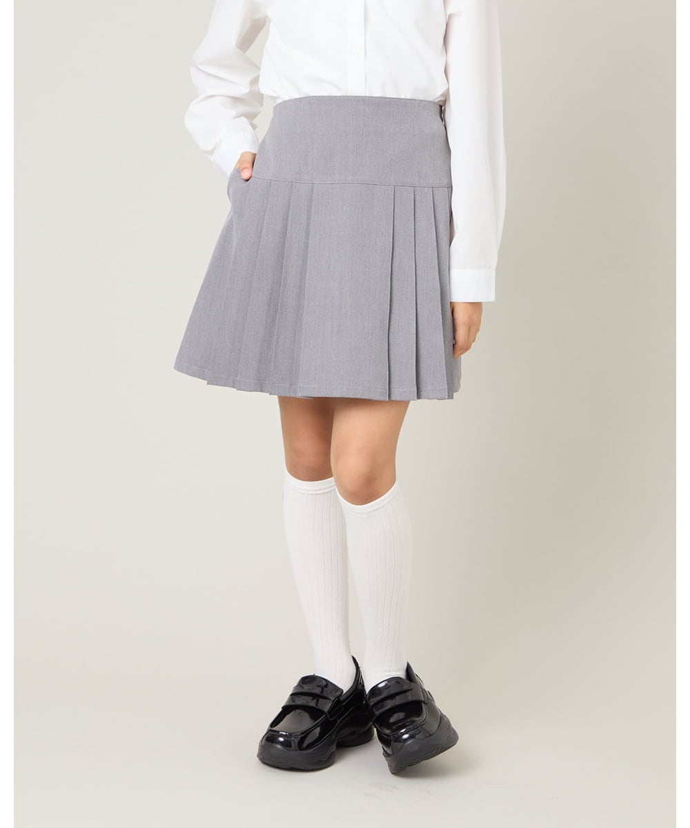 KQHBG03059 a.v.v KIDS(アー・ヴェ・ヴェ) [150-160]卒服フロントプリーツ台形スカート ライトグレー